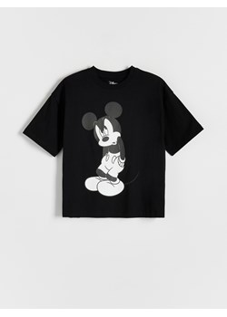 Reserved - T-shirt oversize Mickey Mouse - czarny ze sklepu Reserved w kategorii T-shirty chłopięce - zdjęcie 172378327