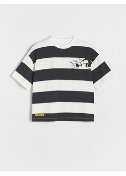 Reserved - T-shirt oversize Mickey Mouse - złamana biel ze sklepu Reserved w kategorii T-shirty chłopięce - zdjęcie 172378329