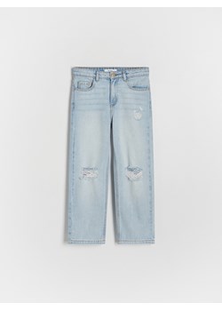 Reserved - Jeansy straight z rozcięciami - niebieski ze sklepu Reserved w kategorii Spodnie dziewczęce - zdjęcie 172378405