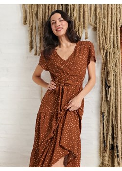 Sinsay - Sukienka midi - brązowy ze sklepu Sinsay w kategorii Sukienki - zdjęcie 172378537