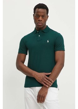Polo Ralph Lauren polo bawełniane kolor zielony gładki 710536856 ze sklepu ANSWEAR.com w kategorii T-shirty męskie - zdjęcie 172378699