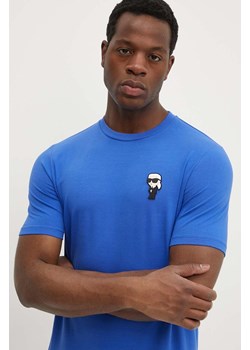 Karl Lagerfeld t-shirt męski kolor niebieski z aplikacją 542221.755027 ze sklepu ANSWEAR.com w kategorii T-shirty męskie - zdjęcie 172378738