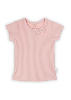 Koszulka dziewczęca z krótkim rękawem w kolorze różowym ze sklepu 5.10.15 w kategorii Bluzki dziewczęce - zdjęcie 172378878