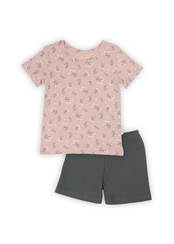 Komplet dziewczęcy koszulka w kwiatki + grafitowe spodenki ze sklepu 5.10.15 w kategorii Piżamy dziecięce - zdjęcie 172378915