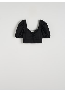 Reserved - Bluzka z bufkami - czarny ze sklepu Reserved w kategorii Bluzki damskie - zdjęcie 172380488