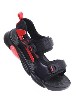 Czarne sandały chłopięce na rzepy /E1-3  16168 T288/ ze sklepu Pantofelek24.pl w kategorii Sandały dziecięce - zdjęcie 172380595