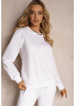 Biała Bluza o Klasycznym Kroju ze Ściągaczami Gremia ze sklepu Renee odzież w kategorii Bluzy damskie - zdjęcie 172380717