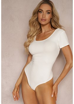 Białe Prążkowane Body z Bawełny Limlea ze sklepu Renee odzież w kategorii Bluzki damskie - zdjęcie 172381057