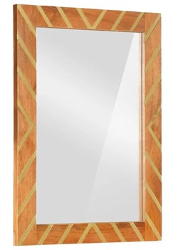 Brązowe lustro w ramie w stylu retro - Omanos ze sklepu Edinos.pl w kategorii Lustra - zdjęcie 172381889