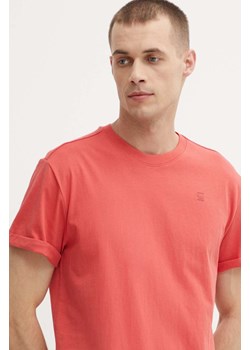 G-Star Raw t-shirt bawełniany męski kolor czerwony gładki ze sklepu ANSWEAR.com w kategorii T-shirty męskie - zdjęcie 172382058