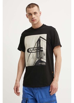 G-Star Raw t-shirt bawełniany męski kolor czarny z nadrukiem D24683-C372 ze sklepu ANSWEAR.com w kategorii T-shirty męskie - zdjęcie 172382159