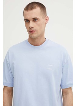 Samsoe Samsoe t-shirt bawełniany JOEL męski kolor niebieski gładki M22300126 ze sklepu ANSWEAR.com w kategorii T-shirty męskie - zdjęcie 172382266
