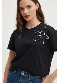 Sisley t-shirt bawełniany damski kolor czarny ze sklepu ANSWEAR.com w kategorii Bluzki damskie - zdjęcie 172382757