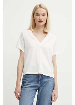 Sisley t-shirt bawełniany damski kolor beżowy ze sklepu ANSWEAR.com w kategorii Bluzki damskie - zdjęcie 172382765