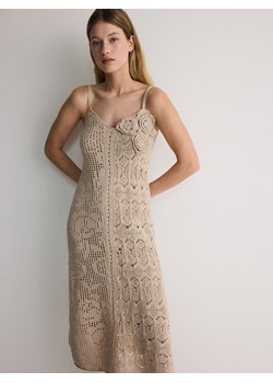Reserved - Ażurowa sukienka maxi - beżowy ze sklepu Reserved w kategorii Sukienki - zdjęcie 172384877
