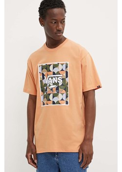Vans t-shirt bawełniany męski kolor pomarańczowy z nadrukiem ze sklepu ANSWEAR.com w kategorii T-shirty męskie - zdjęcie 172386229