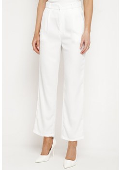 Białe Szerokie Klasyczne Spodnie Cygaretki  Ulea ze sklepu Born2be Odzież w kategorii Spodnie damskie - zdjęcie 172386545