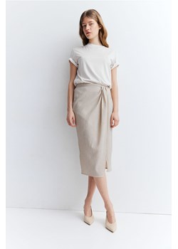 H & M - Kopertowa spódnica z dzianiny - Beżowy ze sklepu H&M w kategorii Spódnice - zdjęcie 172387055