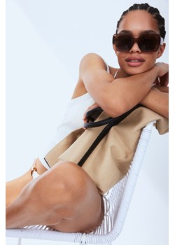 H & M - Kwadratowe okulary przeciwsłoneczne - Beżowy ze sklepu H&M w kategorii Okulary przeciwsłoneczne damskie - zdjęcie 172387076