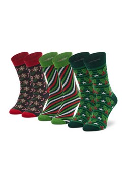Rainbow Socks Zestaw 3 par wysokich skarpet unisex Xmas Socks Box Stripes Pak 3 Zielony ze sklepu MODIVO w kategorii Skarpetki damskie - zdjęcie 172389957