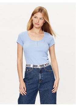 Tommy Jeans T-Shirt DW0DW16107 Błękitny Regular Fit ze sklepu MODIVO w kategorii Bluzki damskie - zdjęcie 172390178