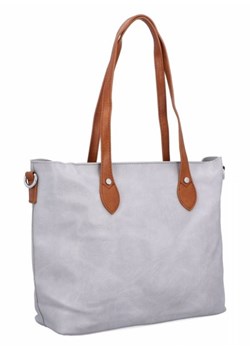 Duże Torebki Damskie Shopper Bag firmy Herisson Jasno Szare (kolory) ze sklepu torbs.pl w kategorii Torby Shopper bag - zdjęcie 172391307