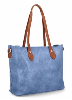 Duże Torebki Damskie Shopper Bag firmy Herisson Niebieskie (kolory) ze sklepu torbs.pl w kategorii Torby Shopper bag - zdjęcie 172391399