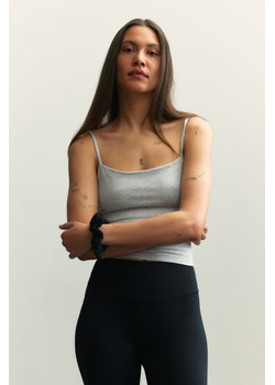 H & M - DryMove Cotton sports vest top - Szary ze sklepu H&M w kategorii Bluzki damskie - zdjęcie 172393319