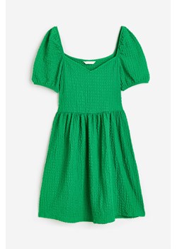 H & M - Dżersejowa sukienka z bufkami - Zielony ze sklepu H&M w kategorii Sukienki - zdjęcie 172393339