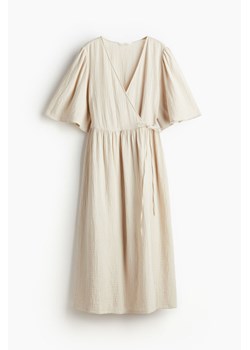 H & M - Kopertowa sukienka muślinowa - Beżowy ze sklepu H&M w kategorii Sukienki - zdjęcie 172393397