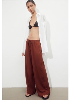 H & M - Szerokie spodnie bez zapięcia - Pomarańczowy ze sklepu H&M w kategorii Spodnie damskie - zdjęcie 172393465