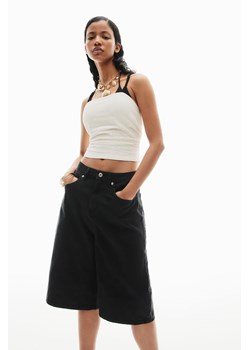 H & M - Długie szorty z diagonalu - Czarny ze sklepu H&M w kategorii Szorty - zdjęcie 172393468