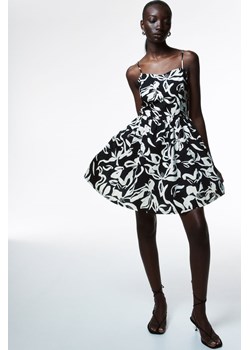 H & M - Bawełniana sukienka z rozszerzanym dołem - Czarny ze sklepu H&M w kategorii Sukienki - zdjęcie 172393505