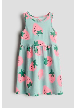 H & M - Bawełniana sukienka we wzory - Turkusowy ze sklepu H&M w kategorii Sukienki dziewczęce - zdjęcie 172393515