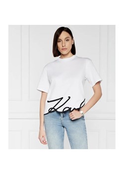 Karl Lagerfeld T-shirt Signature Hem | Relaxed fit ze sklepu Gomez Fashion Store w kategorii Bluzki damskie - zdjęcie 172394726