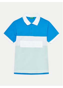 United Colors Of Benetton Polo 3088C301G Niebieski Regular Fit ze sklepu MODIVO w kategorii T-shirty chłopięce - zdjęcie 172400606