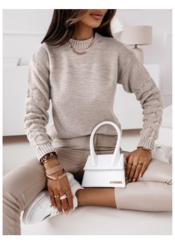 Sweter z ozdobnym rękawem CONCHA - jasny beż ze sklepu magmac.pl w kategorii Swetry damskie - zdjęcie 172402187