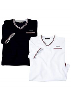 Zestaw 2 sportowych koszulek z dekoltem w serek ze sklepu Atlas For Men w kategorii T-shirty męskie - zdjęcie 172402329
