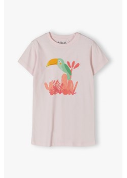 Koszula nocna dla dziewczynki - różowa z tukanem - 5.10.15. ze sklepu 5.10.15 w kategorii Piżamy dziecięce - zdjęcie 172402905