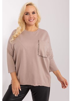 Bluzka plus size z bawełny ciemny bezowy ze sklepu 5.10.15 w kategorii Bluzki damskie - zdjęcie 172402975
