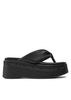 Japonki Tommy Jeans Tjw Wedge Sandal EN0EN02457 Czarny ze sklepu eobuwie.pl w kategorii Klapki damskie - zdjęcie 172403778