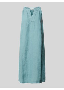 Sukienka lniana o długości do kolan z dekoltem w serek ze sklepu Peek&Cloppenburg  w kategorii Sukienki - zdjęcie 172405199