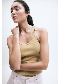H & M - Top w prążki na ramiączkach - Beżowy ze sklepu H&M w kategorii Bluzki damskie - zdjęcie 172405277