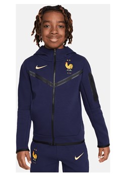 Piłkarska bluza z kapturem i zamkiem na całej długości dla dużych dzieci (chłopców) FFF Tech Fleece - Niebieski ze sklepu Nike poland w kategorii Bluzy chłopięce - zdjęcie 172407227