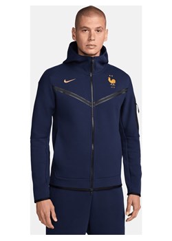 Męska piłkarska bluza z kapturem i zamkiem na całej długości Nike FFF Tech Fleece Windrunner - Niebieski ze sklepu Nike poland w kategorii Bluzy męskie - zdjęcie 172407259
