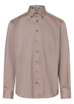 Eterna Comfort Fit Koszula męska - non-iron Mężczyźni Comfort Fit Bawełna beżowy jednolity ze sklepu vangraaf w kategorii Koszule męskie - zdjęcie 172409688