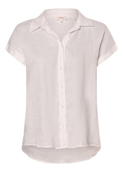 s.Oliver Lniana bluzka damska Kobiety len biały jednolity ze sklepu vangraaf w kategorii Koszule damskie - zdjęcie 172409756