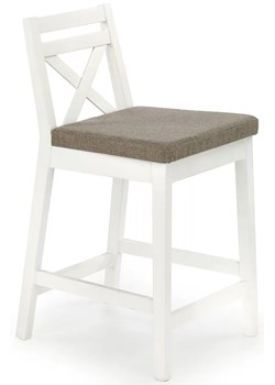 Białe skandynawskie tapicerowane krzesło barowe - Lidan ze sklepu Edinos.pl w kategorii Krzesła - zdjęcie 172410979