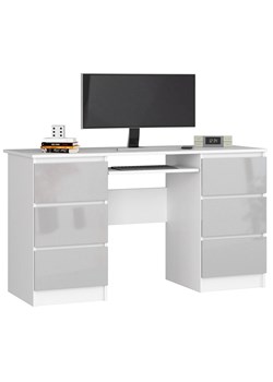 Nowoczesne biurko młodzieżowe biały + metalik połysk - Abetti 3X ze sklepu Edinos.pl w kategorii Biurka i sekretarzyki - zdjęcie 172411025