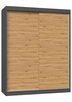 Nowoczesna szafa do przedpokoju dąb artisan antracyt 160 cm - Stoflis 6X ze sklepu Edinos.pl w kategorii Szafy - zdjęcie 172411177